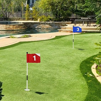 Golf Putting Green Flag Pole Fiberglass Practice Striped Flag Stick Practice Putting Green Flag Stick for Yard