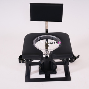 Sedia da Bagno in Pelle SM con Manette Metalliche e Imbuto Trasparente, Sgabello per Giochi di Coppia, Arredo per Camera da Letto - Product Image 3