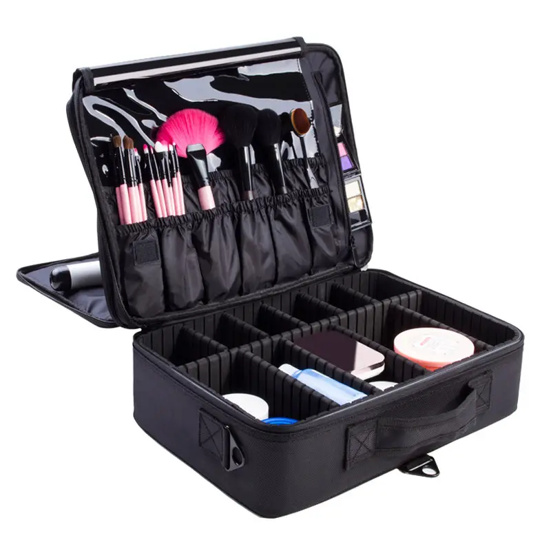 Hot Sale Custom Waterproof Brushes Makeup Bag Portable Artist Beauty Professional Make Up Case Travel Organizer Cosmetic Bag