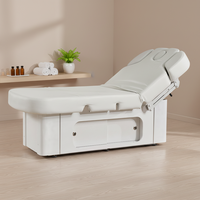 Table de massage multifonctionnelle en cuir synthétique, table électrique avec grand tiroir de rangement, table de spa thermique blanche pure, table de salon commerciale