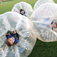Vente en gros de ballon de football à bulles pour 1,8 mètre de haut, combinaison de football à bulles, ballon de protection gonflable en PVC avec pompe