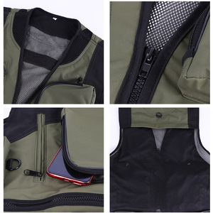 Outdoor Multi Pocket Vest Red Waterproof For Adults And Kids Summer Camp Photography Work Wear - Product Image 5