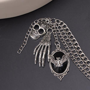<b>Skull</b> Ghost Hand Bat Pendant Metal Shoe Chain Women's Footwear Accessory Multi Layer Decorative <b>Ornament</b> Fall 2024 - Product Image 3