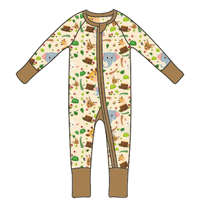 即発送可能！竹製パジャマのミステリーボックス、子供用ランダムスタイル、キャラクタープリントロンパース、ベビー竹製ジッパー付きブラインドボックス - Product Image 2