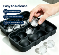 Moules à glaçons en silicone personnalisés, 8 boules, grande sphère, sans BPA, pour whisky, cocktails, usage domestique et cuisine