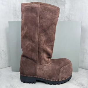 Botas de Nieve de Plataforma con Forro de Piel Cálida para Mujer, Diseño de Lujo Original, Punta Redonda Grande, Suela Gruesa, Botas de Gamuza para Mujer y Hombre - Product Image 3