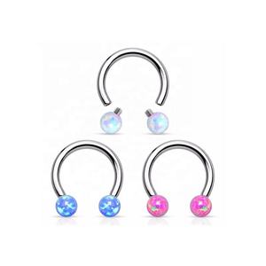 Boucles d'oreilles en acier chirurgical 316L avec zircon cubique transparent, en forme de fer à cheval, couleur argent, vente en gros - Product Image 4