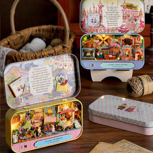 <span class=keywords><strong>Maison</strong></span> de poupée miniature en bois, meubles de théâtre, kits d'assemblage, modèles de jouets, <span class=keywords><strong>maison</strong></span> de poupée pour filles, bricolage - Product Image 3