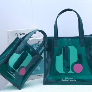 Durable Customized Women Travel <b>Beach</b> <b>Bag</b> PVC PU <b>Large</b> Size Shoulder Handbag Printing Logo Tote <b>Bag</b> - Product Image 1