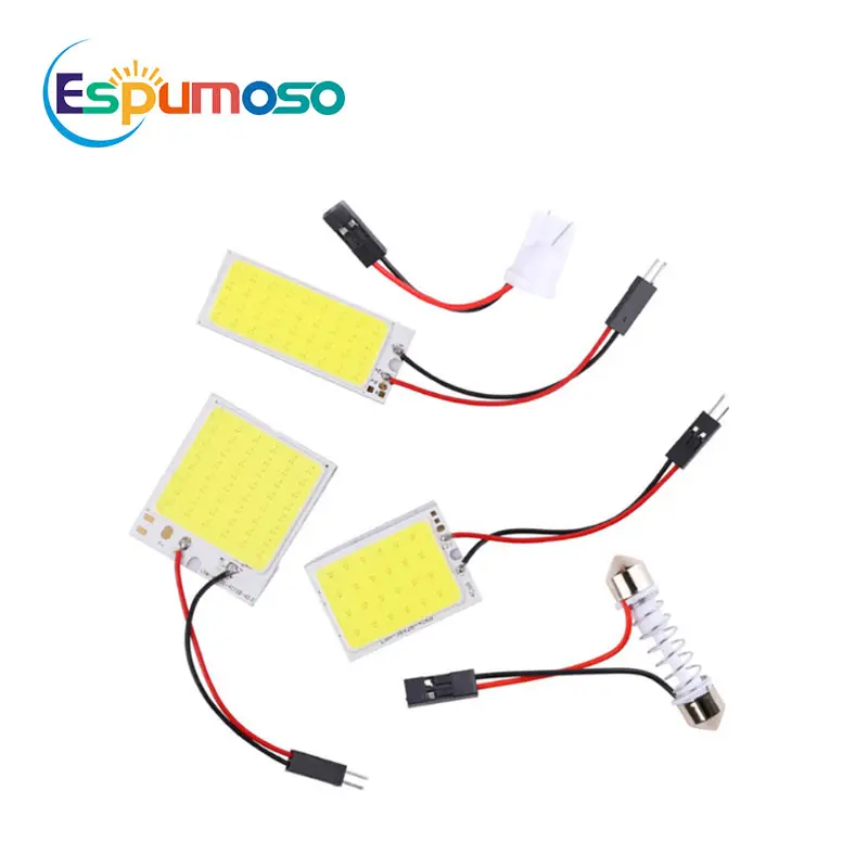 12V 녹 저항 Led 패널 자동차 Cob 돔 빛 18/21/24/36/48SMD Led 지붕 독서 램프 T10 꽃줄 어댑터