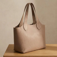 Sac fourre-tout en cuir pleine fleur minimaliste grande capacité pour ordinateur portable, personnalisable pour le bureau professionnel
