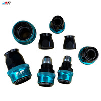 Raccords rapides en aluminium BJR Auto Parts AN6 AN8 AN10 AN12 AN16 bleu glace, raccords de tuyau droits à connexion rapide en PTFE