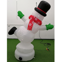 Décoration gonflable de Noël pour l'extérieur, bonhomme de neige gonflable rotatif avec lumière LED pour décorations de fête