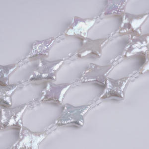 Perla de Agua Dulce Natural Blanca de 18 cm, Orificio Recto, Cuentas de Cuatro Estrellas, Accesorios Hechos a Mano para DIY, Venta al por Mayor de Zhuji - Product Image 3