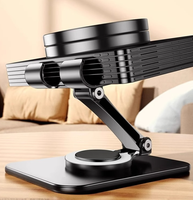 Support de téléphone et tablette pliable en métal anti-vibration, rotatif à 360°, réglable, pour bureau