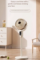Ventilateur sur pied électrique en plastique à commande vocale IA avec trois réglages de vitesse du vent pour la maison, l'hôtel, le bureau, la voiture et le camping-car
