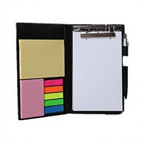 Ensemble de blocs-notes adhésifs en cuir PU avec stylo et clip métallique, blocs-notes portables, cadeau de bureau professionnel