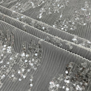 China Factory French Torn Net-like <strong>Fabric</strong> With Sequin Embroidery Chiffon <strong>Lace</strong> <strong>Fabric</strong> for Women's Wedding Dress - Product Image 4