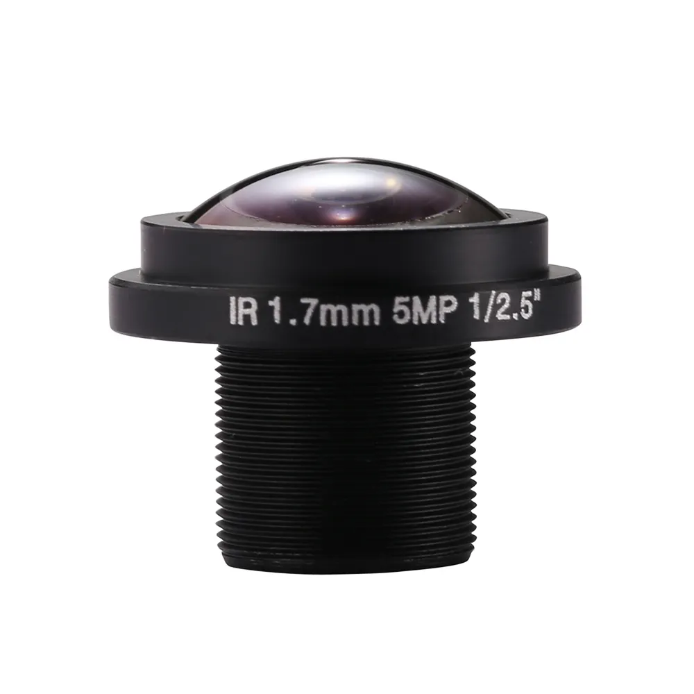 1/2.5 Inch 1.7mm F2.0 5MP 180 Degree M12 Fisheye Wide Angle Fisheye Lens with IR Correction