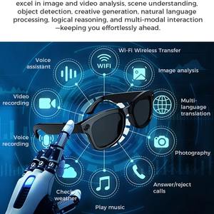 Lunettes de soleil intelligentes OEM AI avec caméra HD 1080P, verres polarisés, mini caméra, enregistreur vidéo, lunettes de sécurité pour la surveillance sportive - Product Image 3