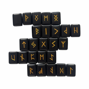 Piedra rúnica natural de obsidiana negra al mejor precio de fábrica al por mayor para adivinación - Product Image 3