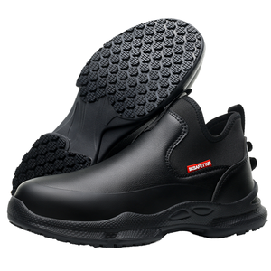 أحذية عمل SRC Lev <span class=keywords><strong>Chef</strong></span> خفيفة الوزن ومضادة للانزلاق، أحذية تشيلسي من الجلد والمطاط، أحذية أمان للطهاة في المطاعم والمطابخ، برباط - Product Image 4