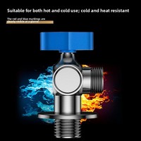Robinet d'angle fileté tout cuivre à haut débit pour chauffe-eau domestique, mitigeur eau chaude et froide, robinet triangulaire à cartouche sphérique