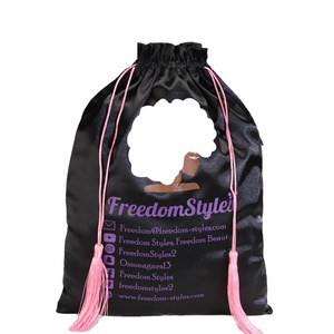 Sac de rangement en satin personnalisé avec logo pour chaussures, vêtements, accessoires capillaires, sac de shopping anti-poussière, pochette en satin à cordon de serrage - Product Image 1