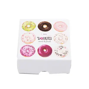 Custom Disposable Food Grade Boxes Wedding Cake Box Kraft Donut Paper Foldable Mochinut Packaging Box For Doughnut Donut