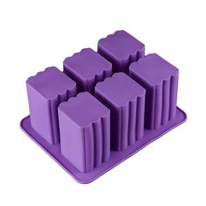 Moule à savon en silicone rectangulaire grand format à 6 cavités, antiadhésif, facile à démouler, certifié LFGB, personnalisable, de l'usine MUYULINS - Product Image 1