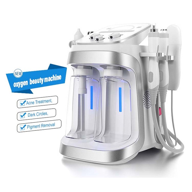 Factory Price 6 in 1 High Frequency Hydro Care Facial H2O2 Small Bubble Beauty Machine Hydra Dermabrasion Facial Machine