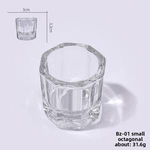 Tazón líquido de monómero de uñas de vidrio transparente más vendido, tarro de vidrio acrílico, tazas de plato Dappen para arte de uñas, líquido Acrílico - Product Image 6