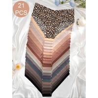 Celana Dalam Wanita Model T-Back Thong Seksi Bahan Sutra Es Pinggang Rendah Tanpa Jahitan dengan Desain Cetak XS-2XL Ukuran Besar Plus Size Lingerie