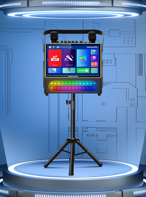Pronext 8'' Super Bass 3-Way Karaoke System: Portable Android 12.0