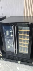 Enfriador de Vino con Puerta de Vidrio de Acero Inoxidable de Dos Zonas, Color Negro, para el Hogar, <span class=keywords><strong>Bodega</strong></span> Integrada - Product Image 2
