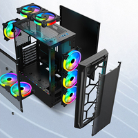 Gabinete para PC Gamer de Venta Directa de Fábrica Lovingcool, Torre Media ATX, Chasis para PC de Escritorio para Juegos con Ventilador RGB