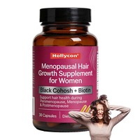 OEM ODM Personnalisé – Capsules de suppléments capillaires à base de plantes avec Biotine et Cohosh noir pour la croissance des cheveux chez les femmes adultes post-ménopause