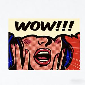 T-shirt blanc pour homme à manches courtes avec imprimé Pop Art Wow Graphic, 100% coton, jersey respirant, coupe ajustée - Product Image 2