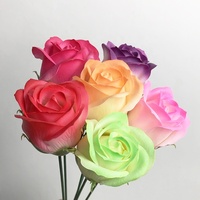 Bouquet de fleurs savon pour décoration de mariage, composition de cadeaux, Rose teint en Spray, pièces