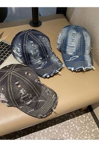 Women's New Washed Denim Baseball Cap Trendy Distressed Outdoor Daily Fashion Baseball <b>Hats</b> - Product Image 5
