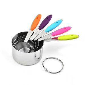 Hot Sale Kitchen Baking Tool 5pcs Nonslip Handle <b>Measuring</b> <b>Spoon</b> Stainless Steel <b>Measuring</b> Cup Set - Product Image 1
