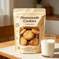 Sacs à fermeture éclair autoportants personnalisés en MOPP/PET/PE de qualité alimentaire avec fenêtre visible, thermoscellables, adaptés à l'emballage des biscuits