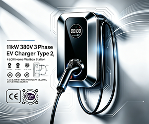 Cargador para Vehículos Eléctricos de 11kW, 380V, 3 Fases, Tipo 2, Pantalla LCD de <span class=keywords><strong>4</strong></span>'', WIFI, Bluetooth, Aplicación, RFID, OCPP 1.6J, IP55, Certificado CE, Wallbox - Product Image 1