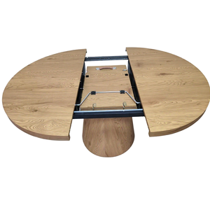 <span class=keywords><strong>Table</strong></span> à manger extensible ronde en bois au design minimaliste, base conique en MDF naturel <span class=keywords><strong>de</strong></span> 47 pouces, pour salon ou hôtel - Product Image 3