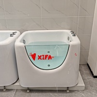 Baignoire bébé en acrylique avec lecteur de musique intégré, mélodies apaisantes et vibrations douces pour des bains relaxants