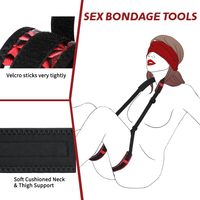 Arnés de posición Cuello a tobillo Muslo Cuff Fetish Esposas Blindfold BDSM Sex Bondage Restricciones Set con rampa inflable Almohada