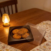Boîte d'emballage carrée en plastique personnalisable pour gâteaux, gâteaux de lune, aliments, en PET de haute qualité
