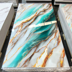 High Glossy UV Coating PVC <b>Plastic</b> Alternative Marble Sheet / SPC Stone <b>Plastic</b> <b>Wall</b> <b>Panel</b> & Board - Product Image 1