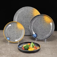 Vente en gros Vaisselle imprimée par décalcomanies Assiettes et plats plats ronds en mélamine 100% Assiettes et plats en mélamine incassables 7/ 8/ 9 /10 pouces