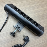 Multiprise de bureau à fixation par pince 4 prises avec USB-C PD20W, cordon d'extension de 3 mètres, ports de charge USB, fixation torsionnelle, prise de courant de bureau personnalisée